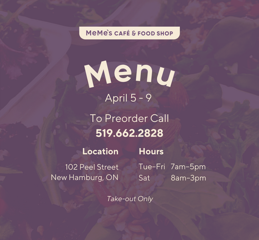 April 5-9: Menu