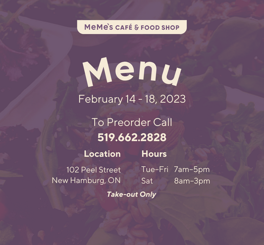 February 14 - 18: Menu