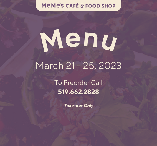 March 21-25: Menu