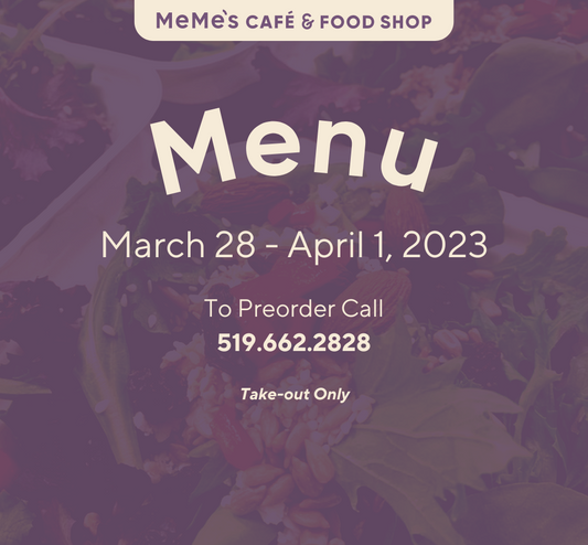 March 28 - April 1: Menu