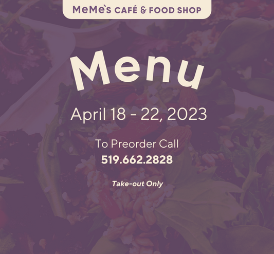 April 18 - 22: Menu