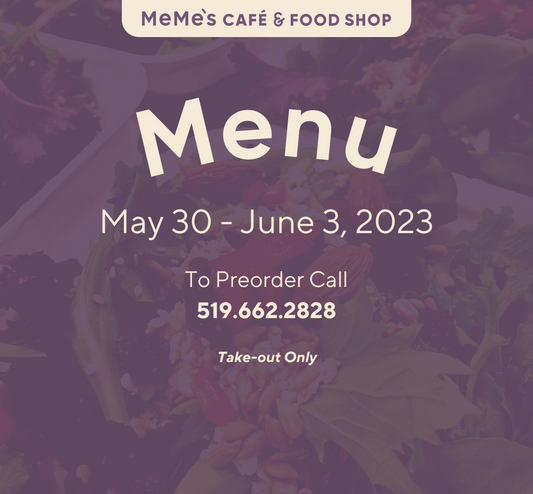 May 30 - June 3: Menu
