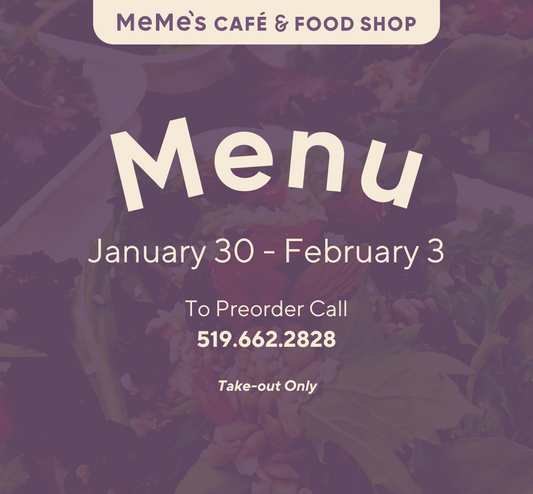 January 30 - February 3: Menu