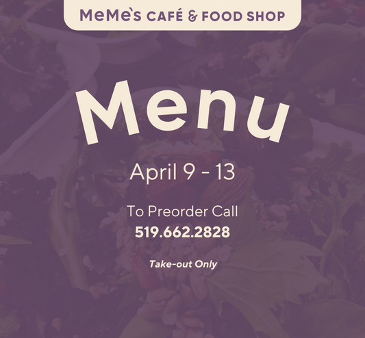 April 9 - 13: Menu