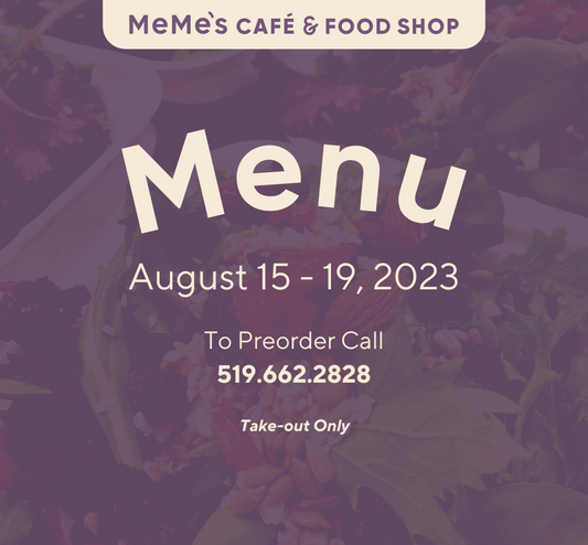 Aug 15 - 19: Menu