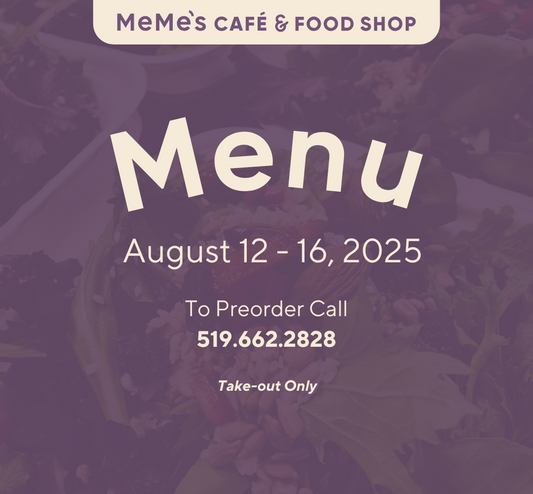Aug 12 - 16: Menu