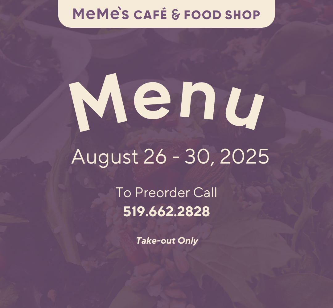 August 26 - 30: Menu