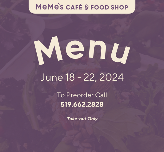 June 18 - 22: Menu