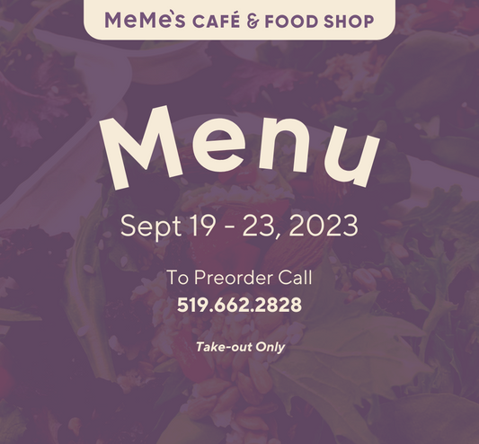 Sept 19 - 23: Menu