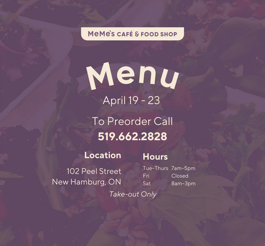 April 19-23: Menu