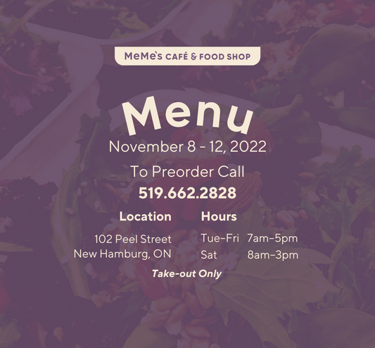 November 8 - 12: Menu