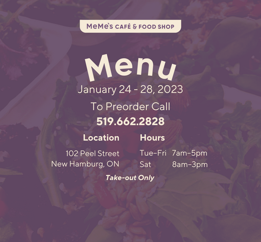 January 24 - 28: Menu