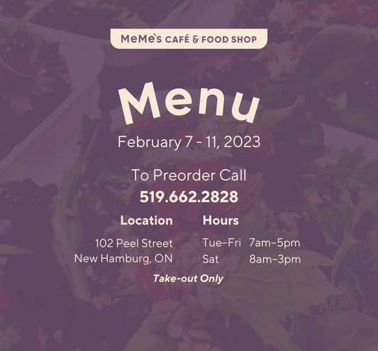 February 7 - 11: Menu