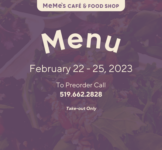 February 22 - 25: Menu