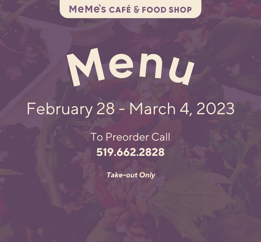 February 28 - March 4: Menu