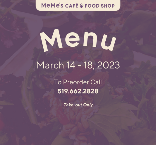 March 14 - 18: Menu