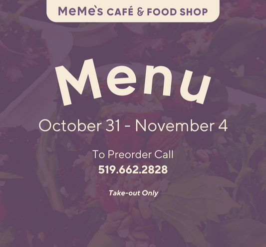 October 31 - November 4: Menu