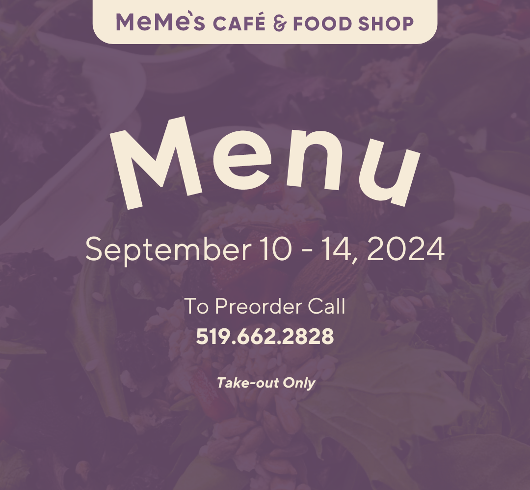 Sept 10 - 14: Menu