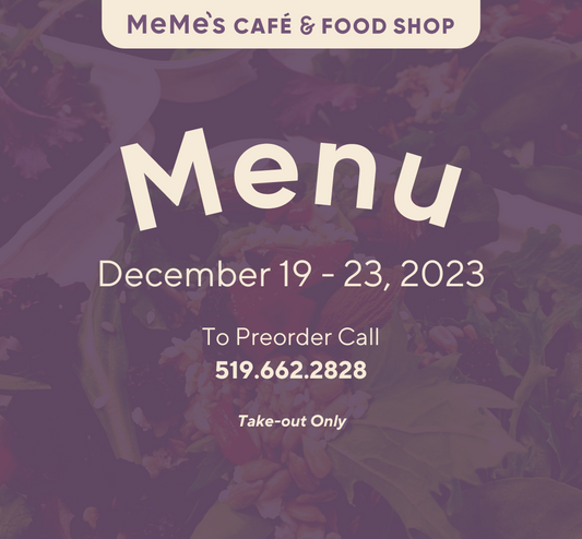 December 19-23: Menu