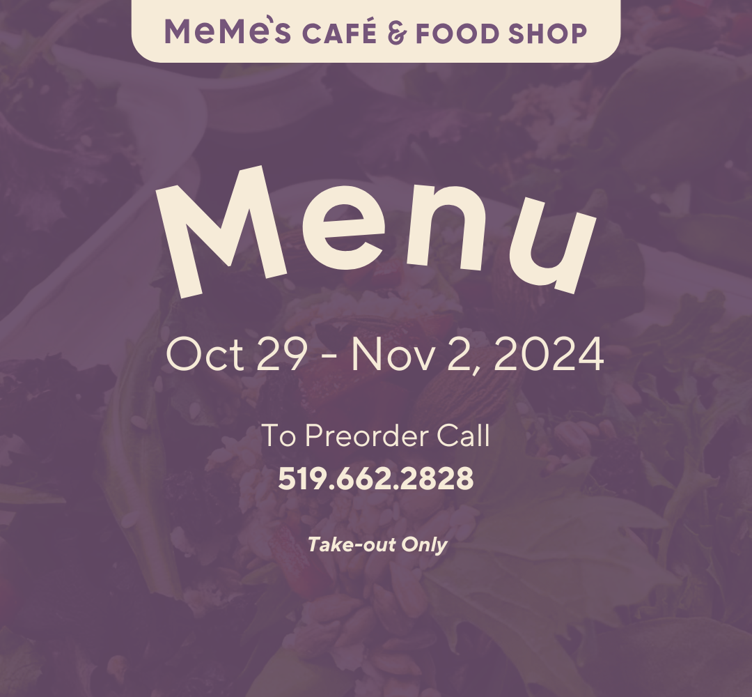 Oct 29 - Nov 2: Menu