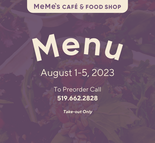 August 1 - 5: Menu