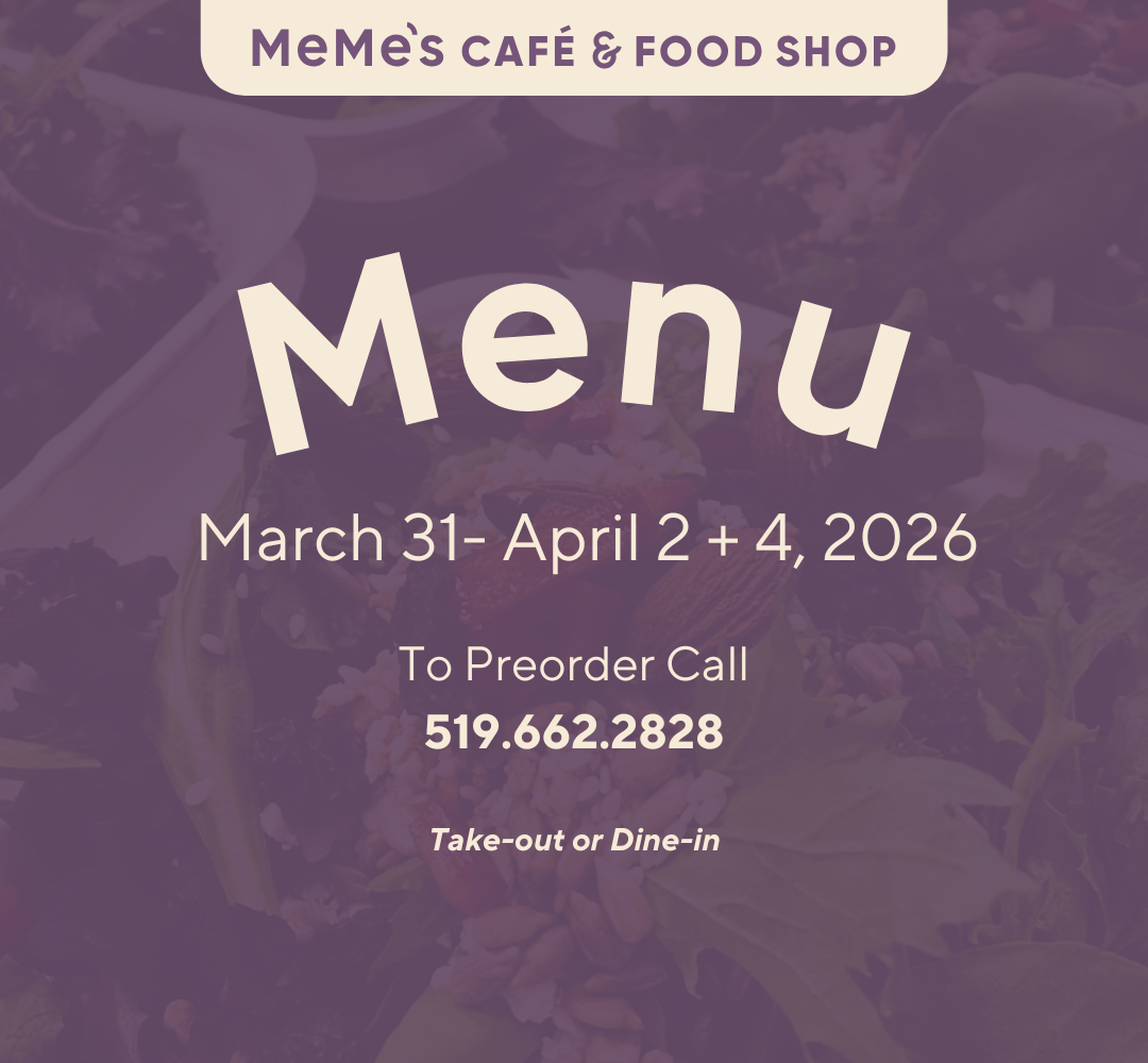 March 31- April 2 and April 4: Menu