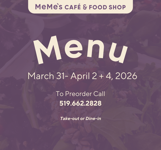 March 31- April 2 and April 4: Menu