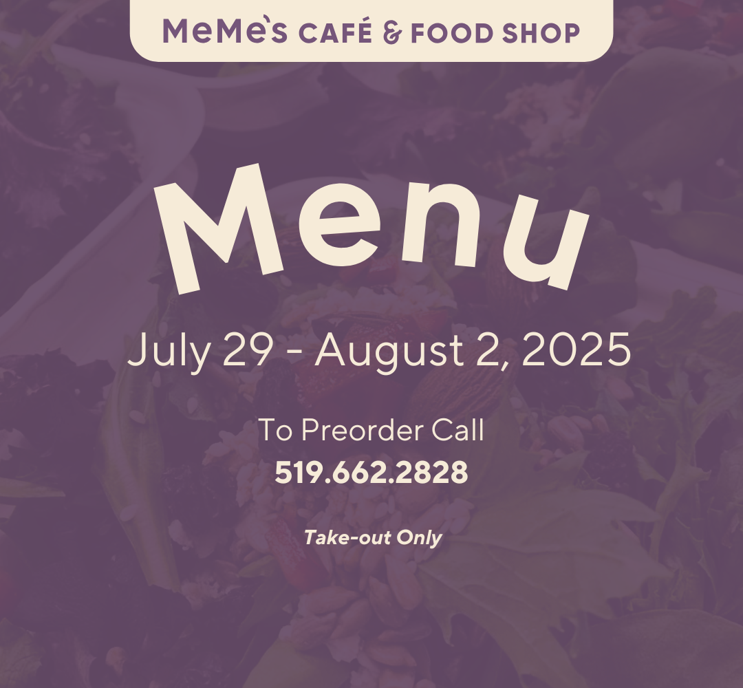 July 29 - August 2: Menu