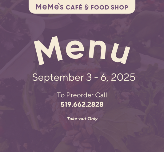 September 3 - 6: Menu