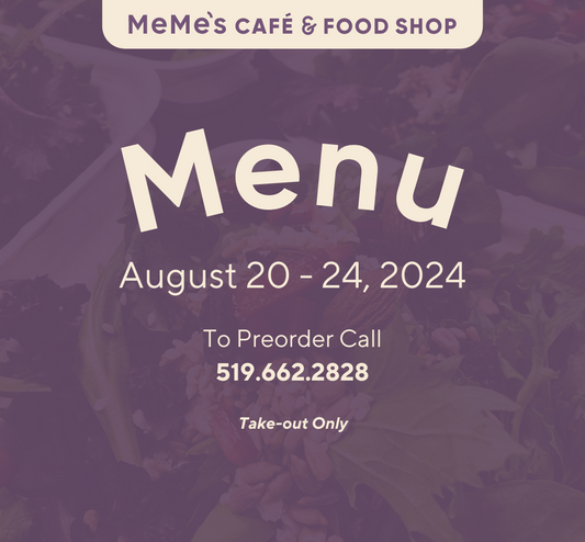 August 20 - 24: Menu