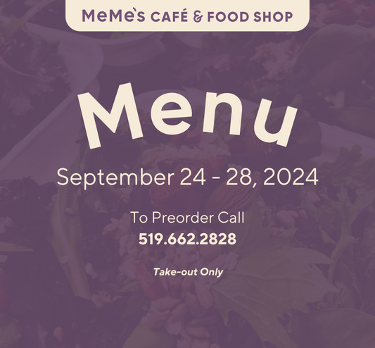 Sept 24 - 28: Menu