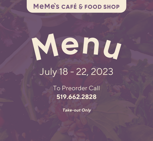 July 18 - 22: Menu